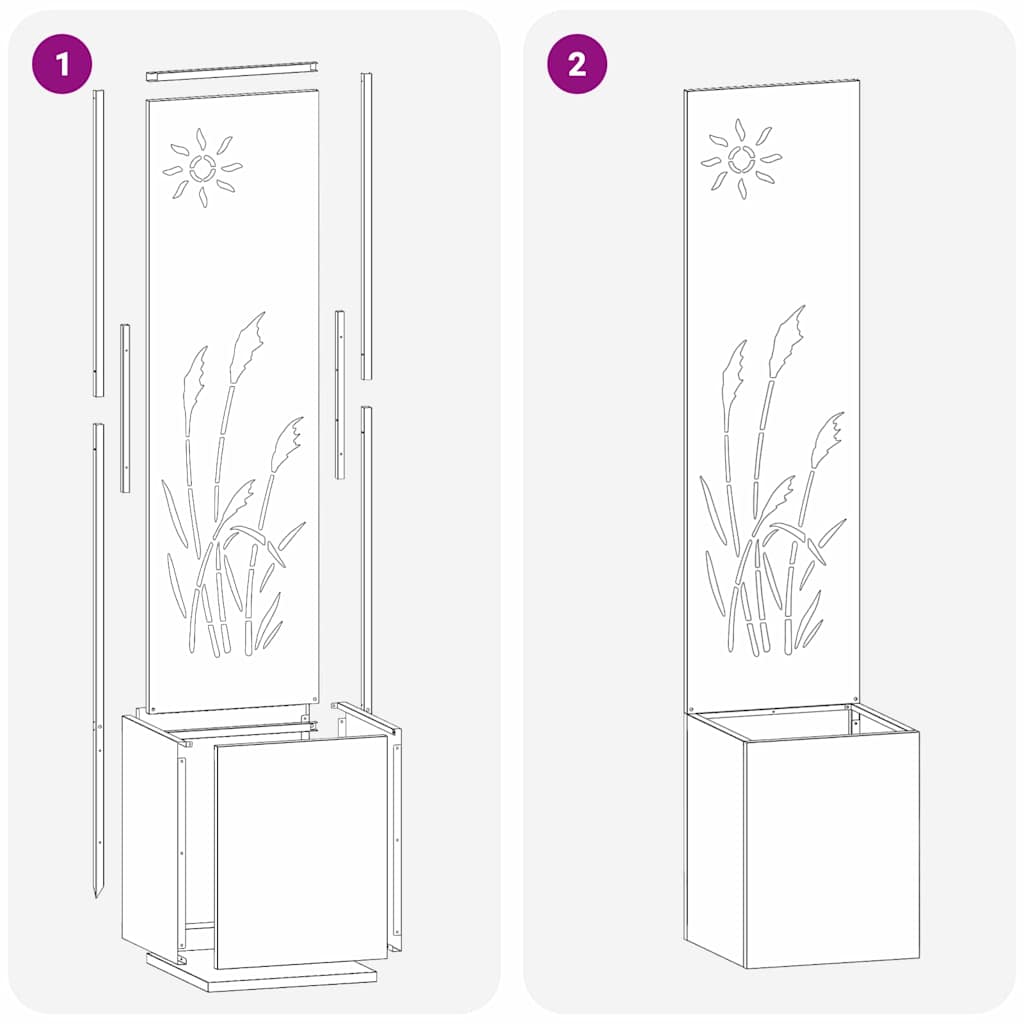 Hageprivat skjerm Olivengrønn 32 x 140 cm Kaldvalsestål