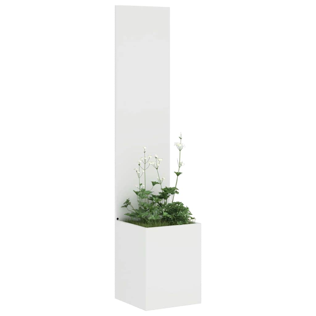Hagekrukke med Dekorativ Panelet Hvit 32 x 140 cm Kaldvalsestål