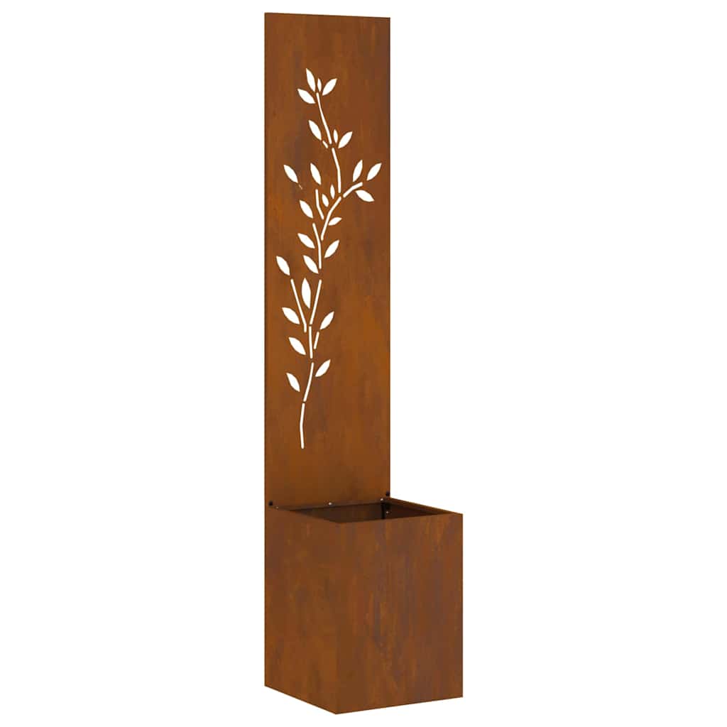 Hageprivat skjerm Blomster Rusten 32 x 140 cm Cortenstål