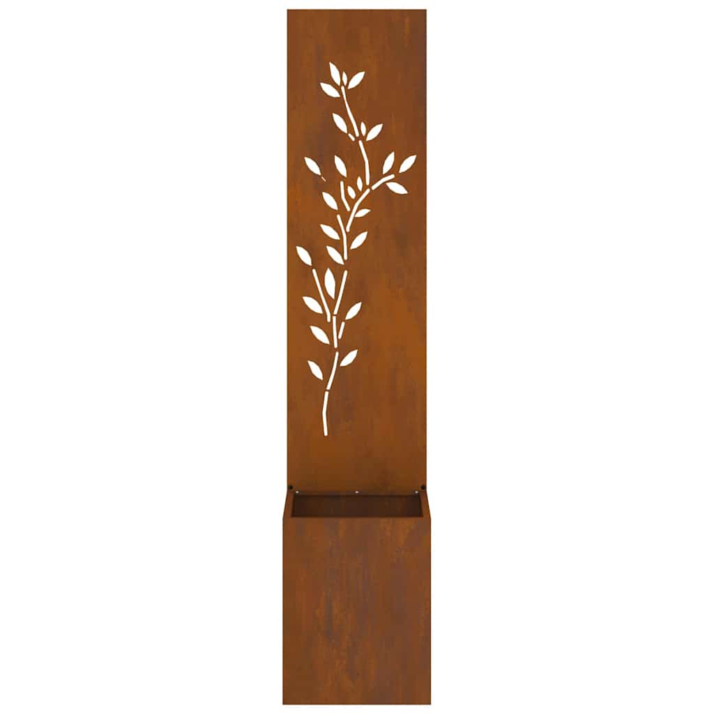 Hageprivat skjerm Blomster Rusten 32 x 140 cm Cortenstål