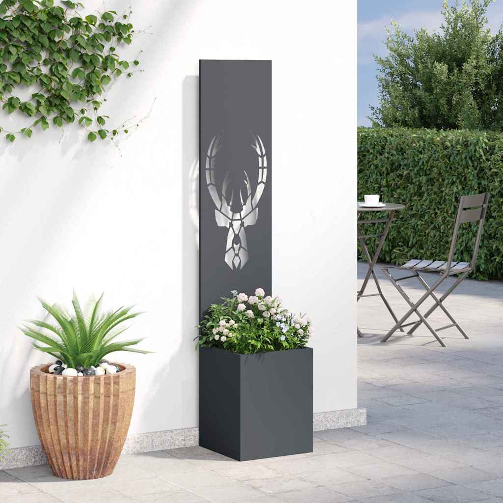 Hageprivat skjerm Dyretrykk Antrasitt 32 x 140 cm Kaldvalsestål