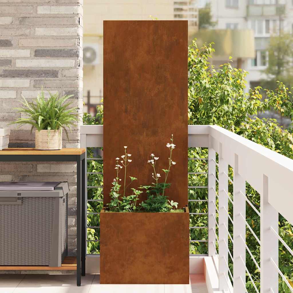 Hageprivat skjerm Fretwork Rusten 50 x 140 cm Cortenstål