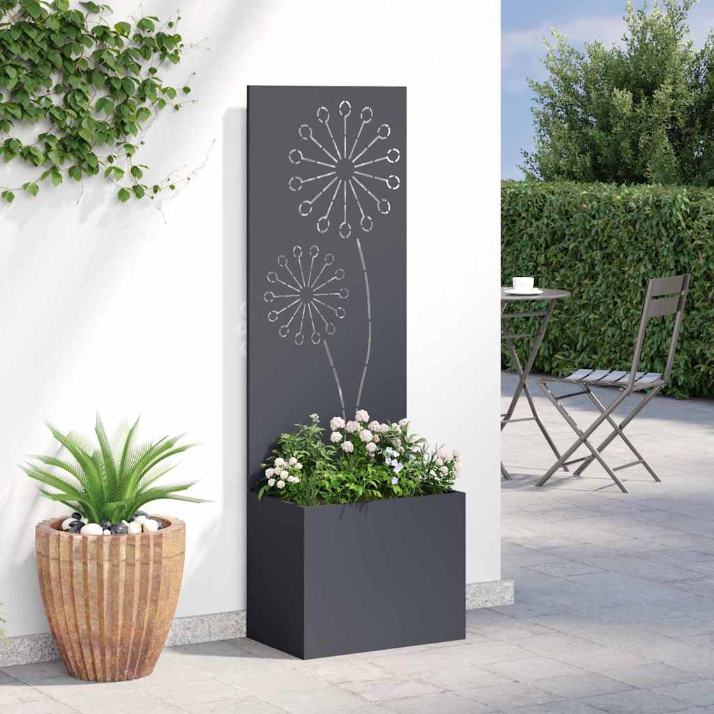 Hagekrukke med Dekorativ Panelet Antrasitt 50 x 140 cm