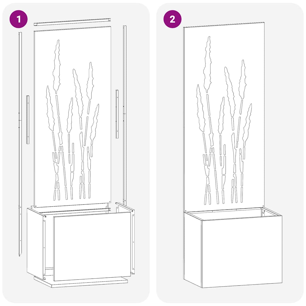Hageprivat skjerm Fretwork Sølv 50 x 140 cm Rustfritt stål