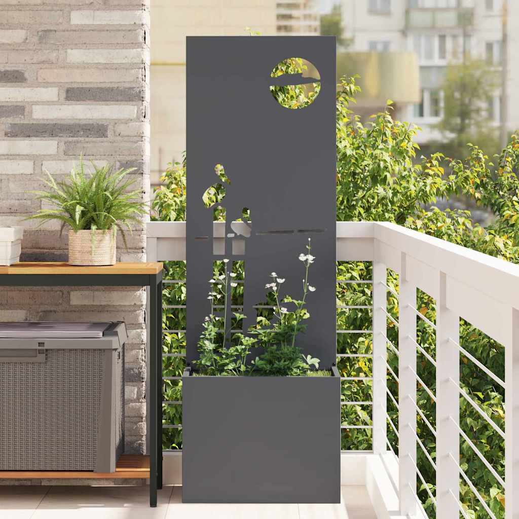 Hagekrukke med Dekorativ Panelet Antrasitt 50 x 140 cm