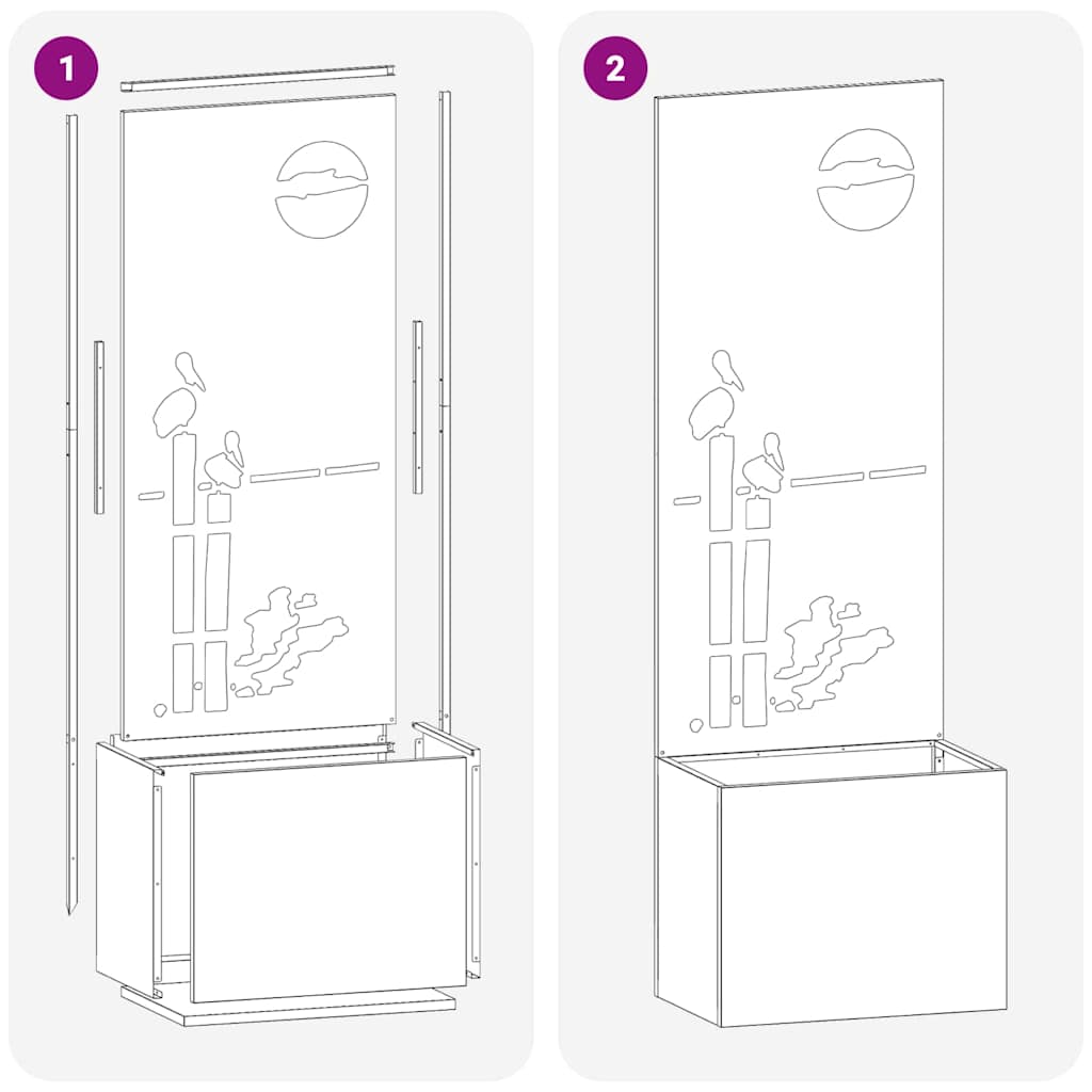 Hageprivat skjerm Fretwork sølv 50 x 140 cm Galvanisert stål