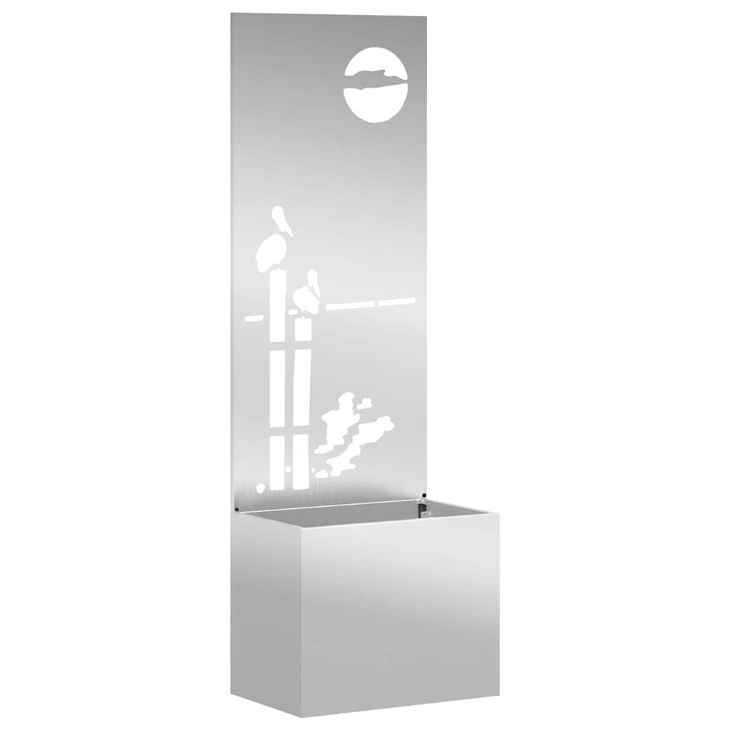 Hageprivat skjerm Fretwork sølv 50 x 140 cm Galvanisert stål