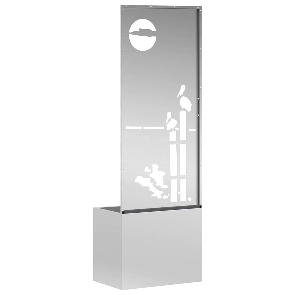 Hageprivat skjerm Fretwork sølv 50 x 140 cm Galvanisert stål