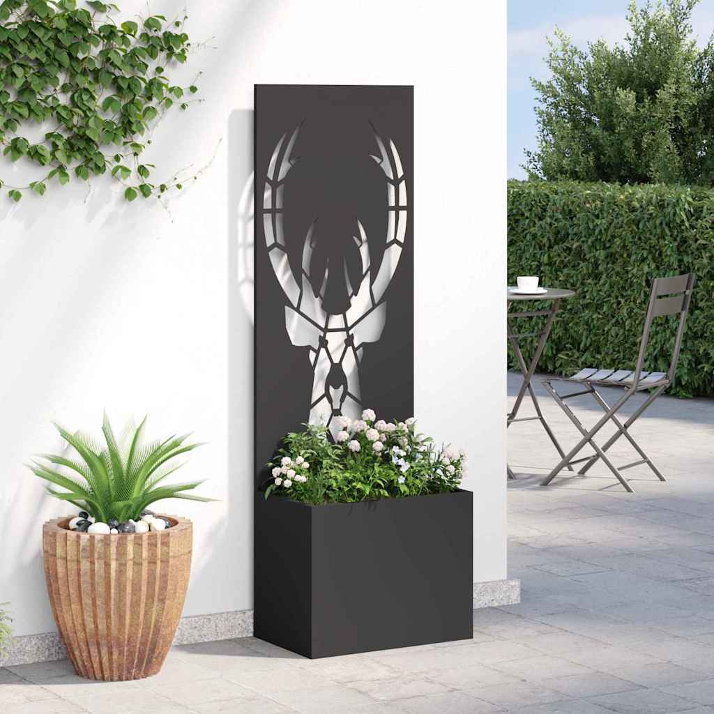 Hagekrukke med Dekorativ Panelet Svart 50 x 140 cm