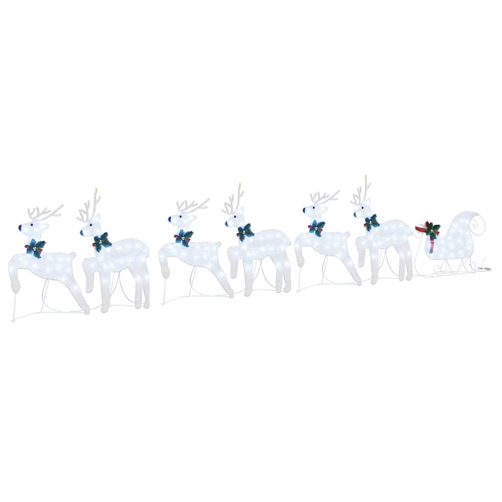 LED Reinsdyr 7 pcs sølv stoff