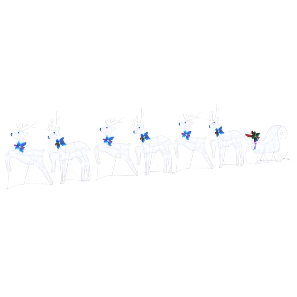 LED Reinsdyr 7 pcs Hvit stoff