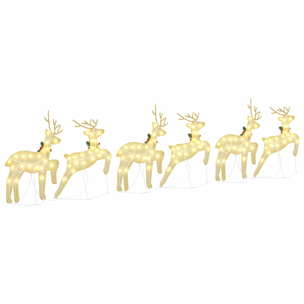 LED Reinsdyr 6 pcs Gull 45 x 19 x 65 cm stoff