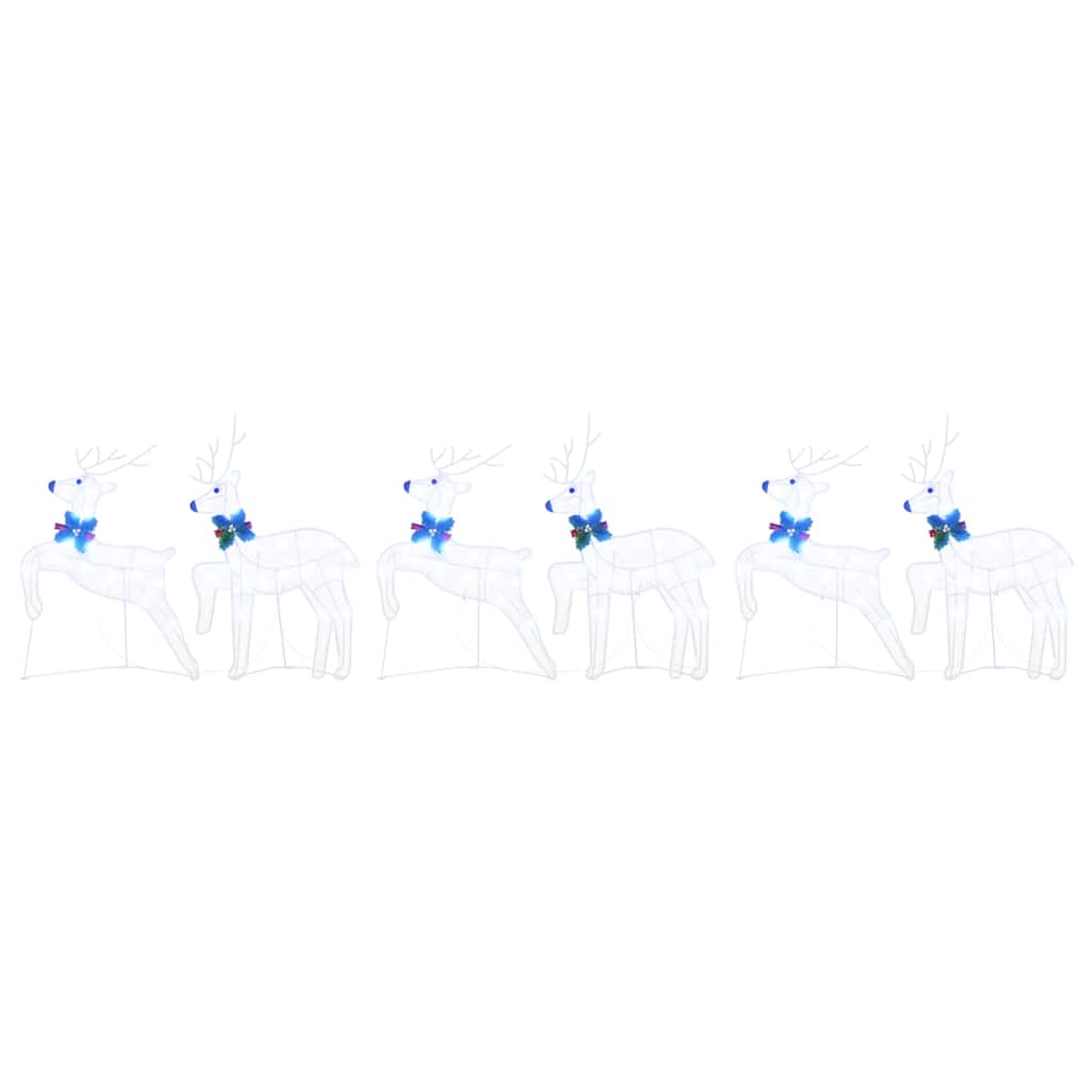 LED Reinsdyr 6 pcs Hvit 45 x 19 x 65 cm stoff