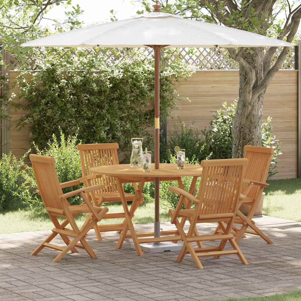 Hage Spisegruppe 5 pcs Brun Massivt teaktre