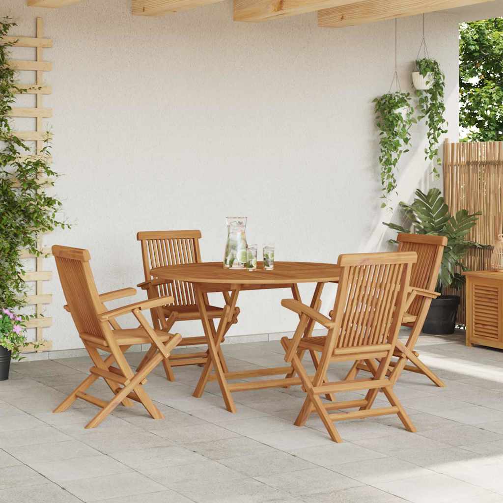 Hage Spisegruppe 5 pcs Brun Massivt teaktre