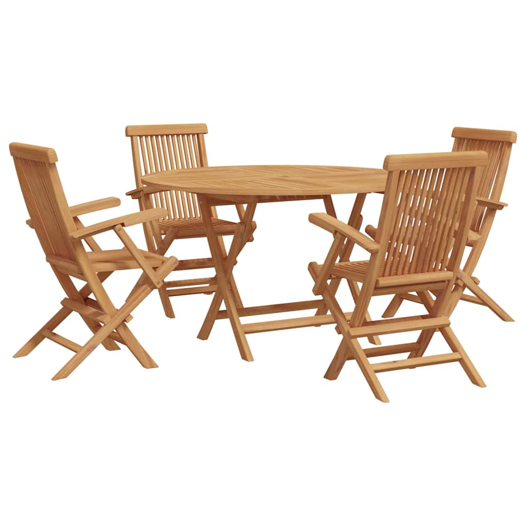 Hage Spisegruppe 5 pcs Brun Massivt teaktre
