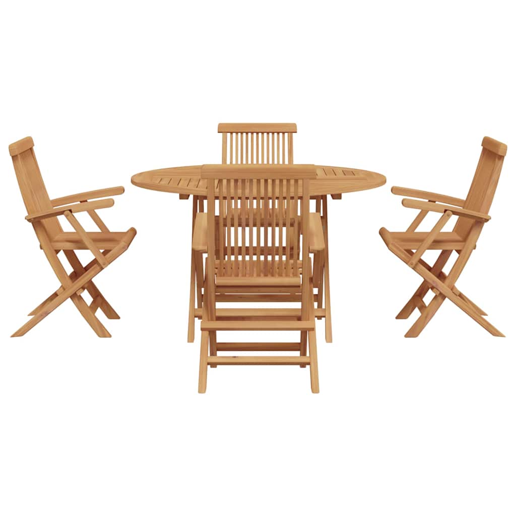 Hage Spisegruppe 5 pcs Brun Massivt teaktre
