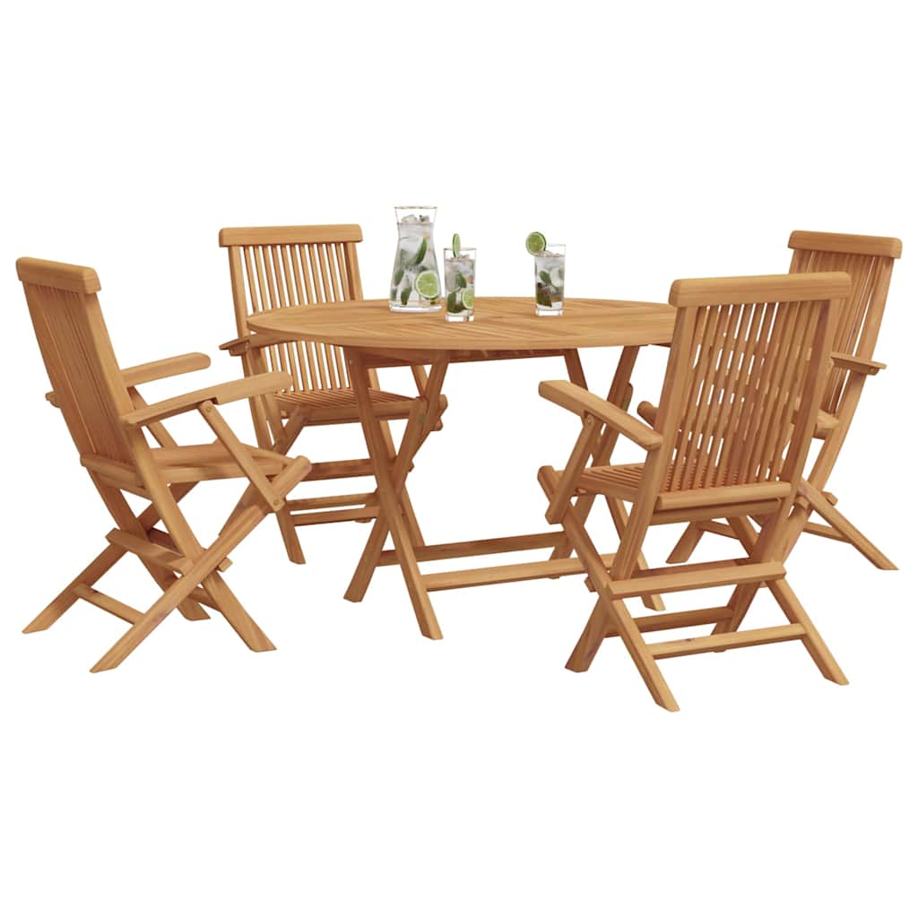 Hage Spisegruppe 5 pcs Brun Massivt teaktre