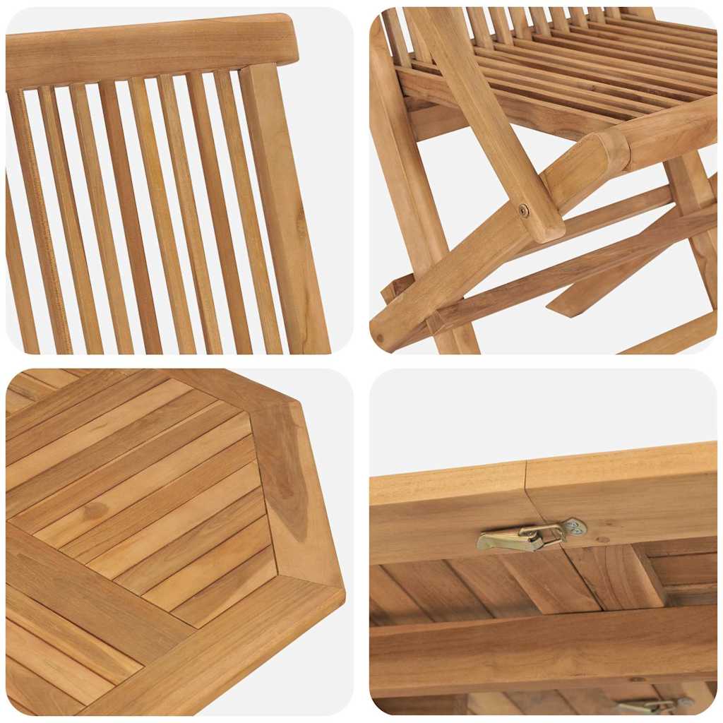 Hage Spisegruppe 5 pcs Brun Massivt teaktre