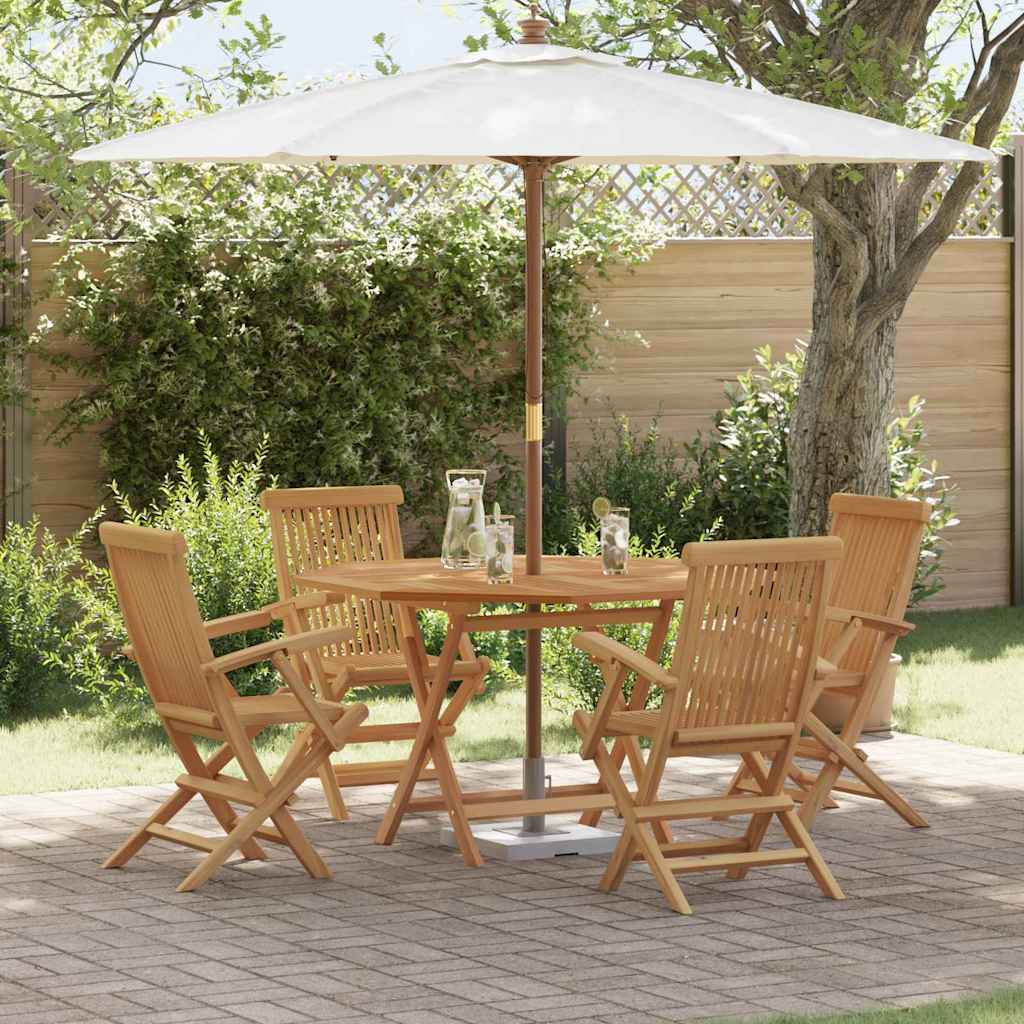 Hage Spisegruppe 5 pcs Brun Massivt teaktre