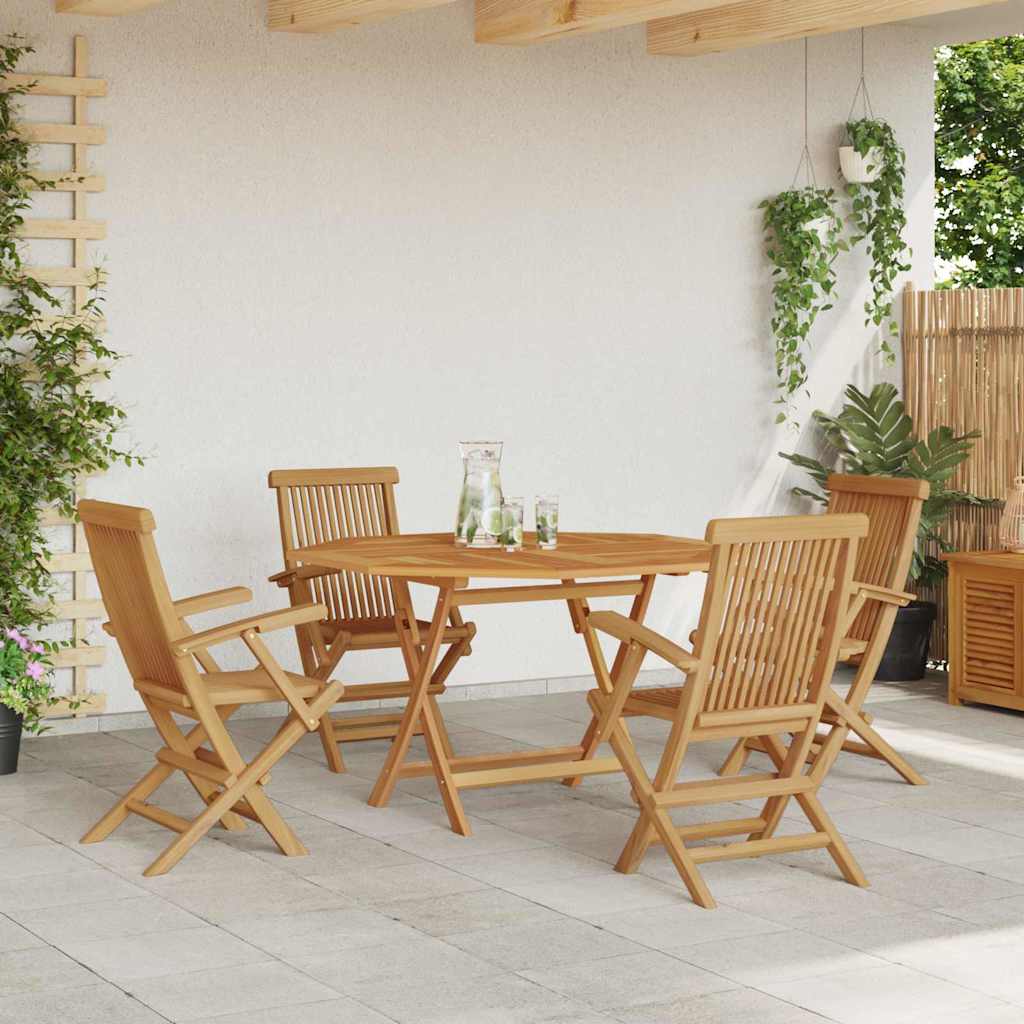 Hage Spisegruppe 5 pcs Brun Massivt teaktre