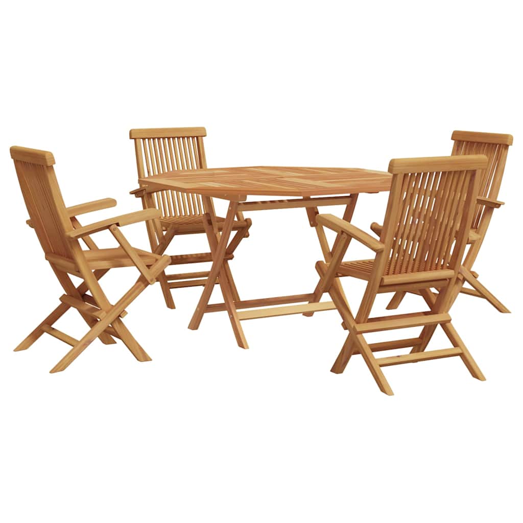 Hage Spisegruppe 5 pcs Brun Massivt teaktre