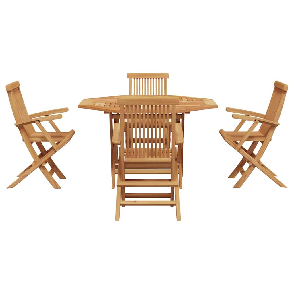 Hage Spisegruppe 5 pcs Brun Massivt teaktre