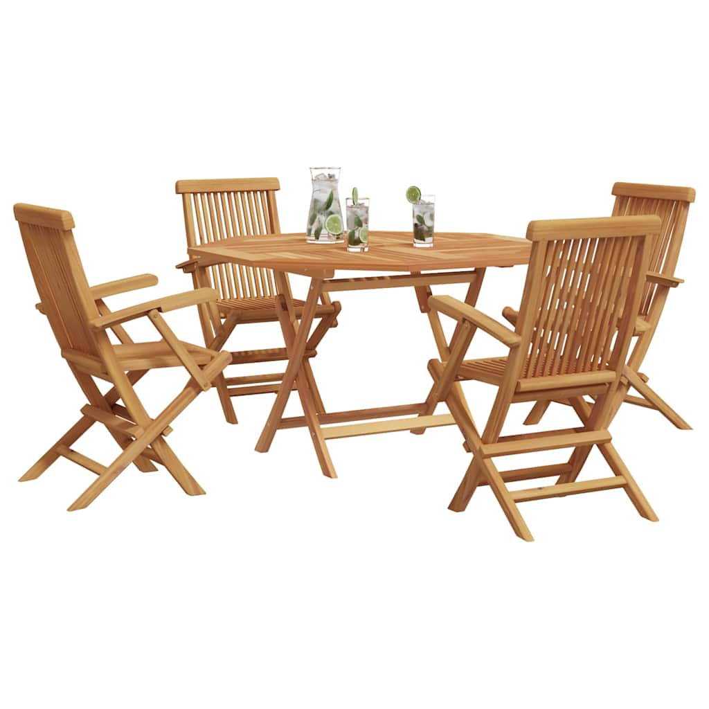Hage Spisegruppe 5 pcs Brun Massivt teaktre