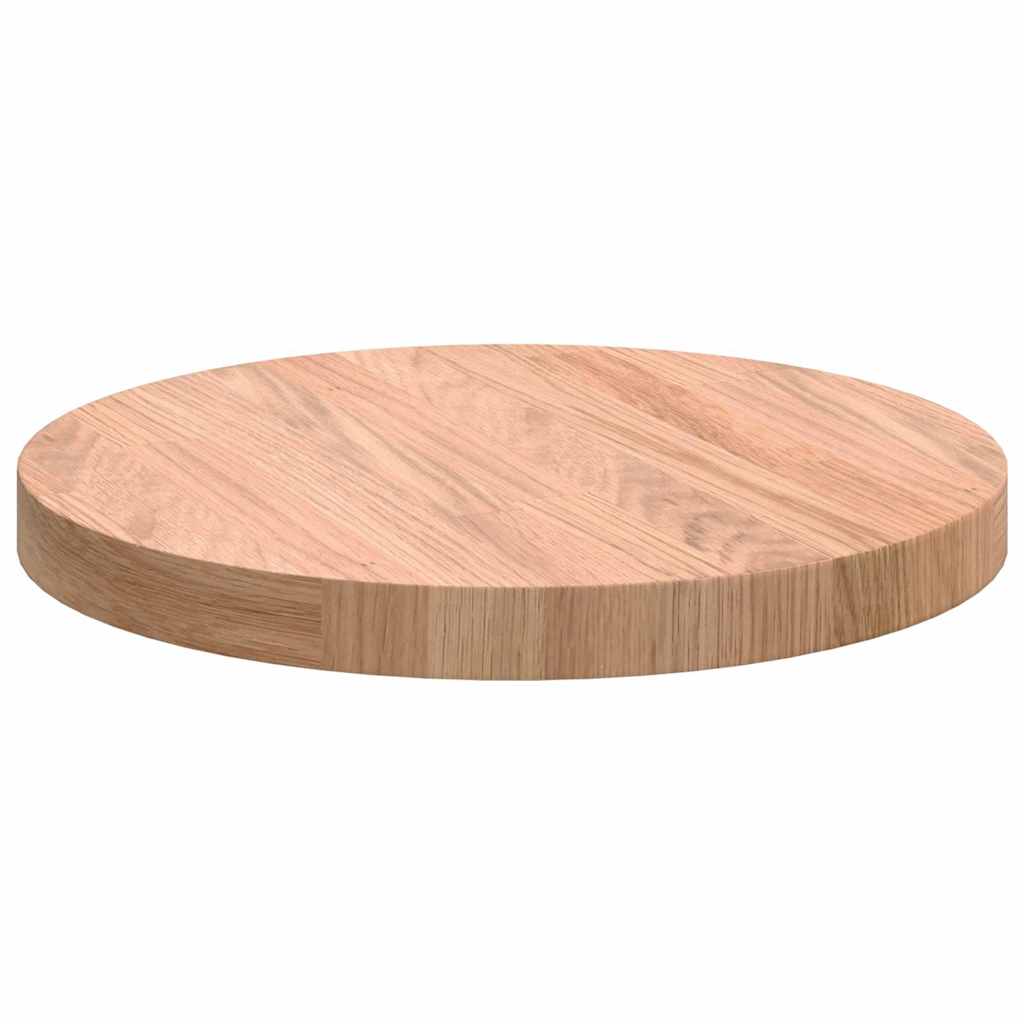 Bordplate Annet Lysebrun Ø 30 x 2.5 cm Solid eik
