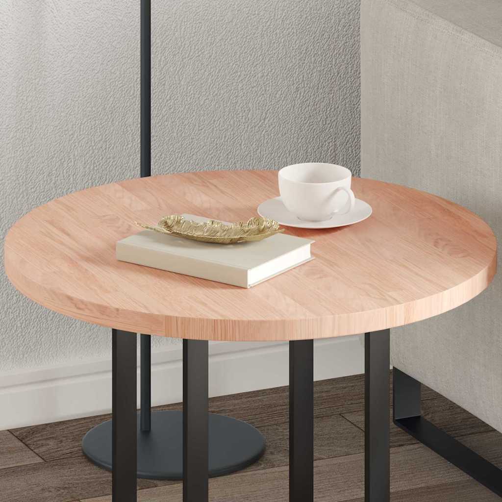 Bordplate Annet Lysebrun Ø 60 x 2.5 cm Solid eik