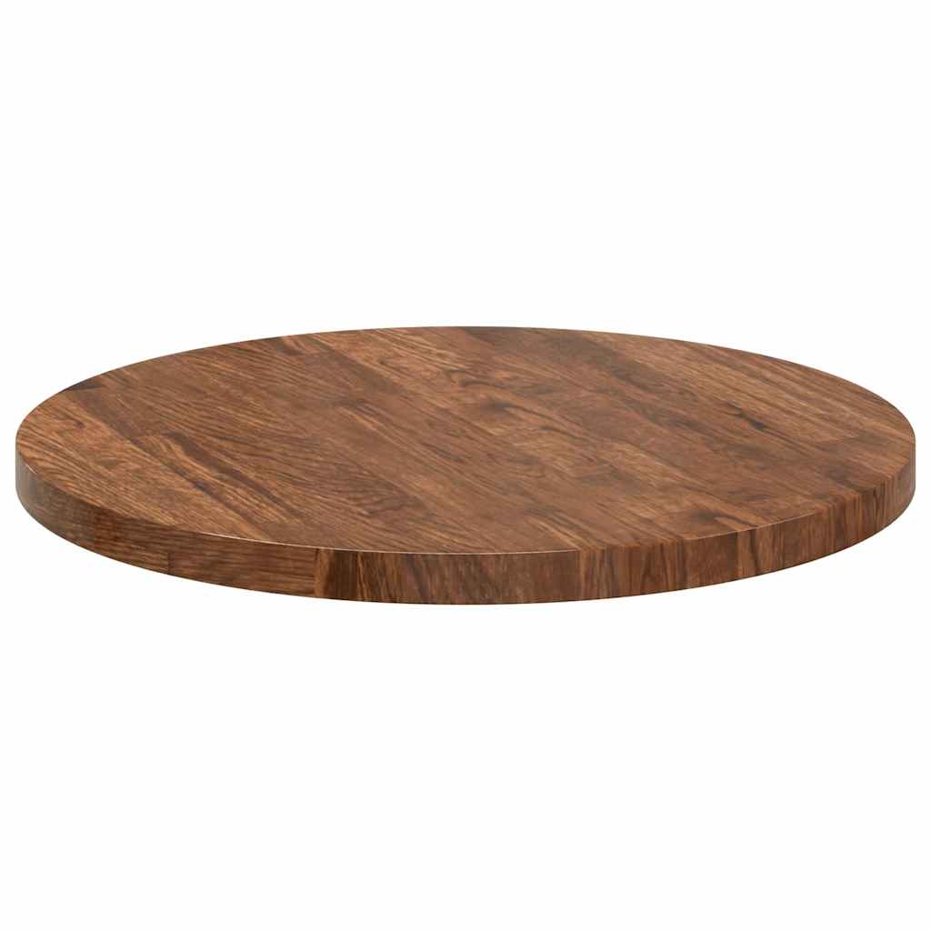 Bordplate Annet Mørkebrun Ø 50 x 2.5 cm Solid eik