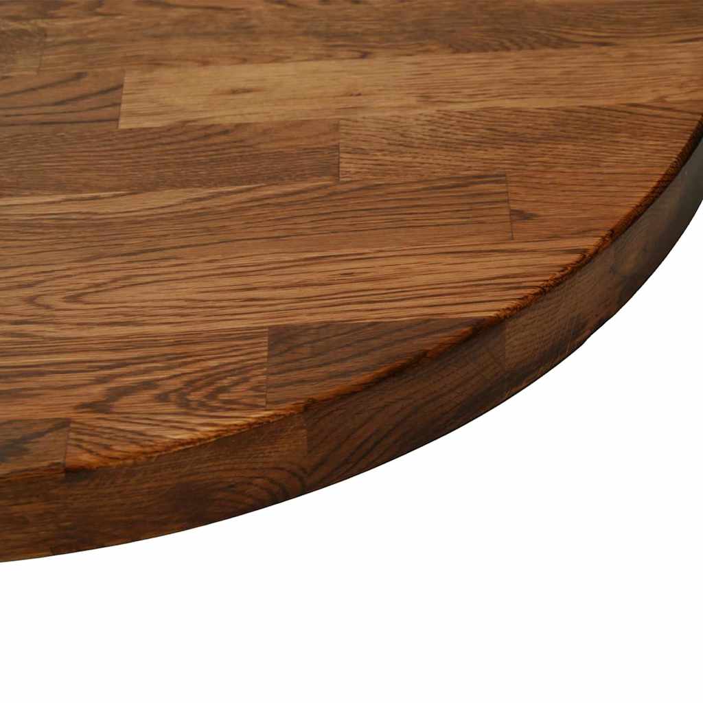 Bordplate Annet Mørkebrun Ø 60 x 2.5 cm Solid eik
