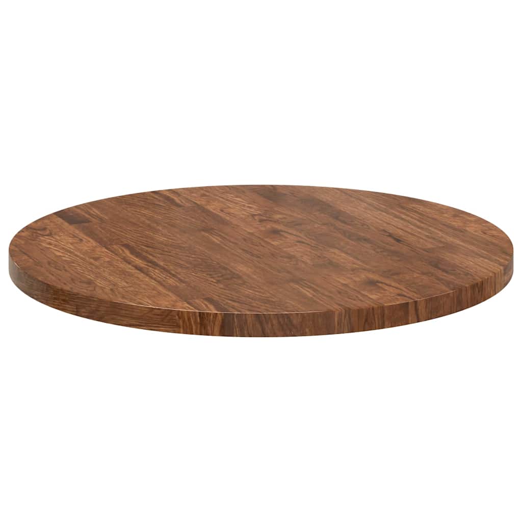 Bordplate Annet Mørkebrun Ø 60 x 2.5 cm Solid eik