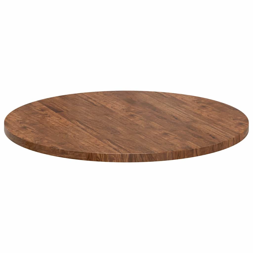Bordplate Annet Mørkebrun Ø 80 x 2.5 cm Solid eik
