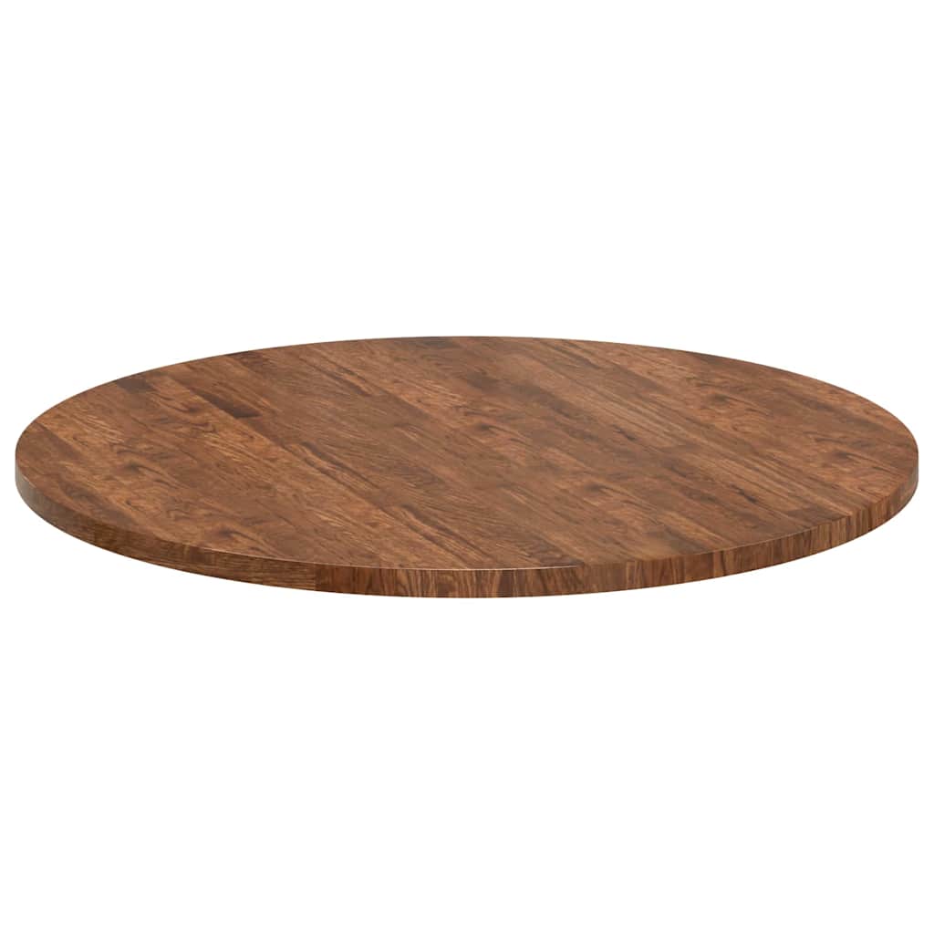 Bordplate Annet Mørkebrun Ø 90 x 2.5 cm Solid eik