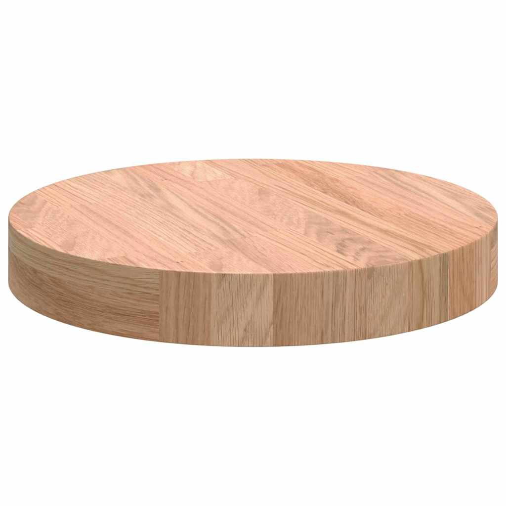 Bordplate Annet Lysebrun Ø 30 x 4 cm Solid eik