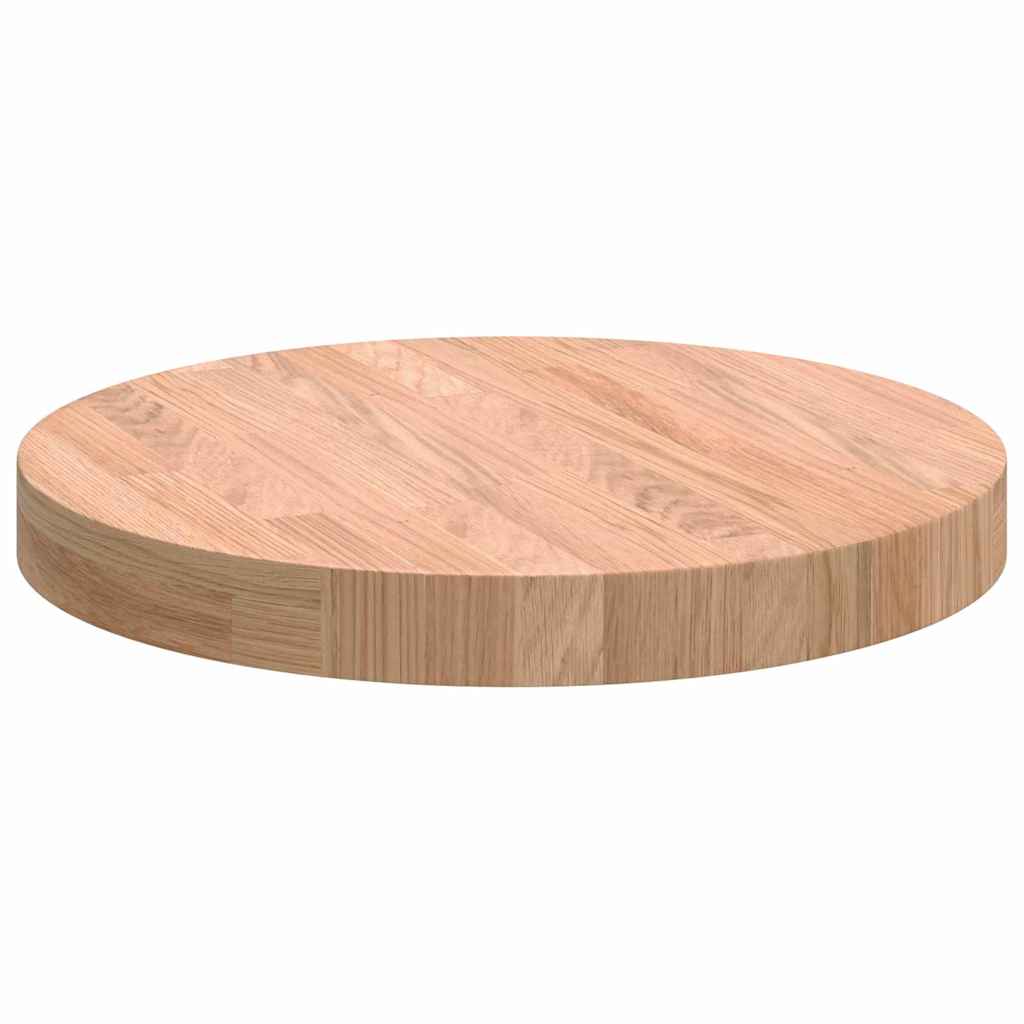 Bordplate Annet Lysebrun Ø 40 x 4 cm Solid eik