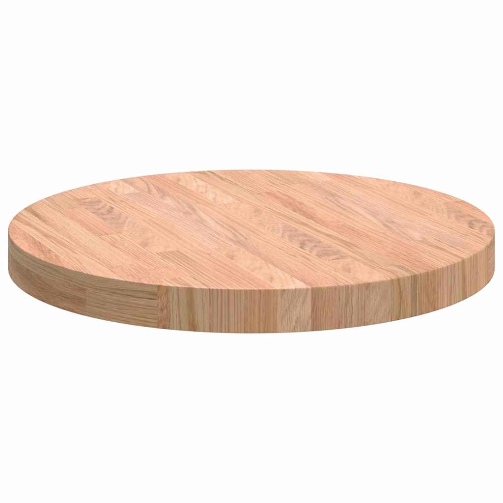Bordplate Annet Lysebrun Ø 50 x 4 cm Solid eik