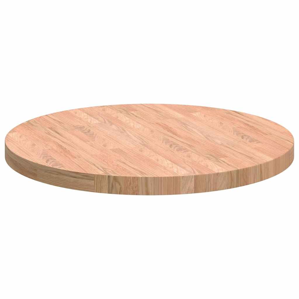 Bordplate Annet Lysebrun Ø 70 x 4 cm Solid eik