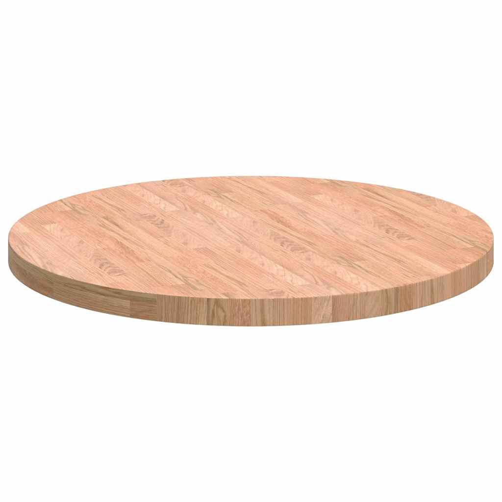 Bordplate Annet Lysebrun Ø 80 x 4 cm Solid eik