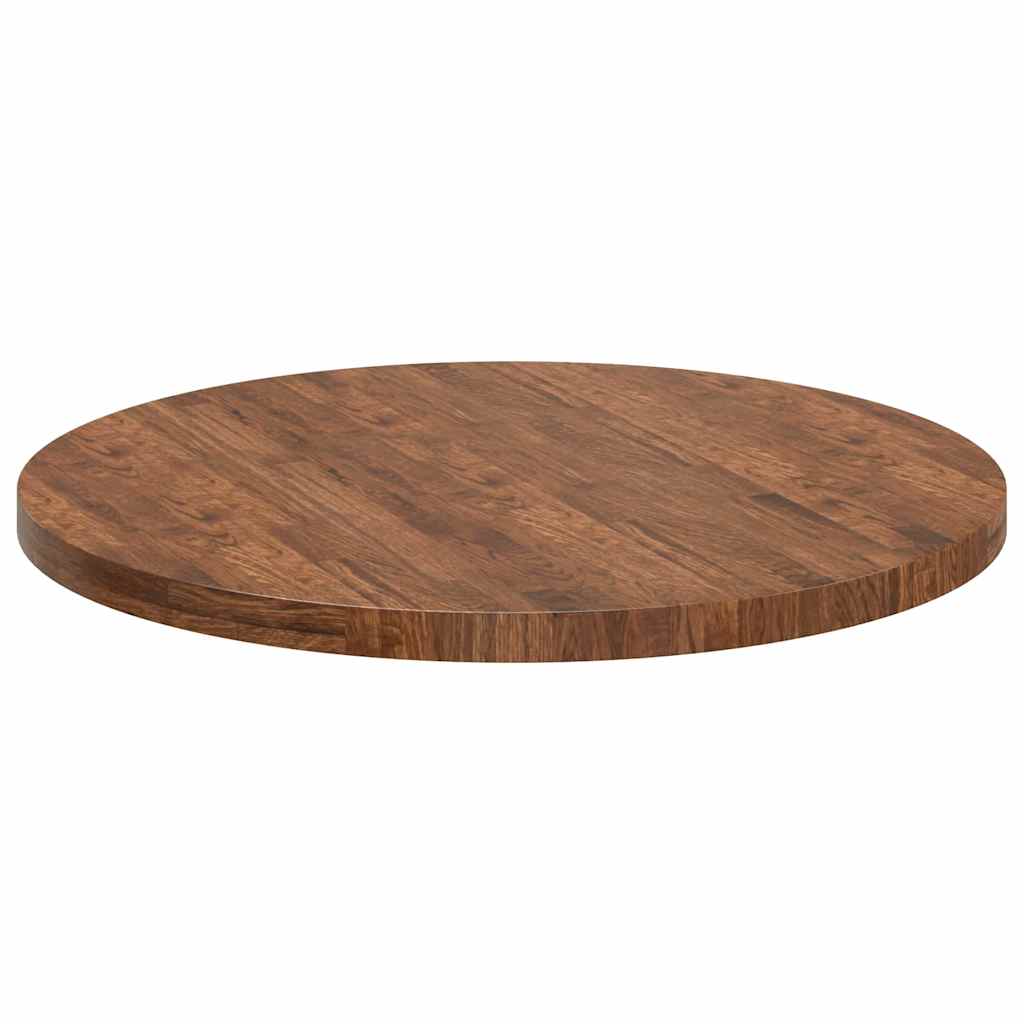 Bordplate Annet Mørkebrun Ø 90 x 4 cm Solid eik