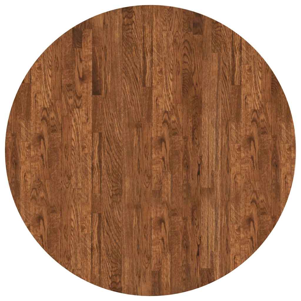 Bordplate Annet Mørkebrun Ø 90 x 4 cm Solid eik
