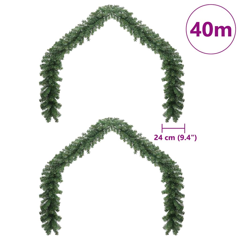 Julekrans med 600 LED 2 pcs grønn PVC