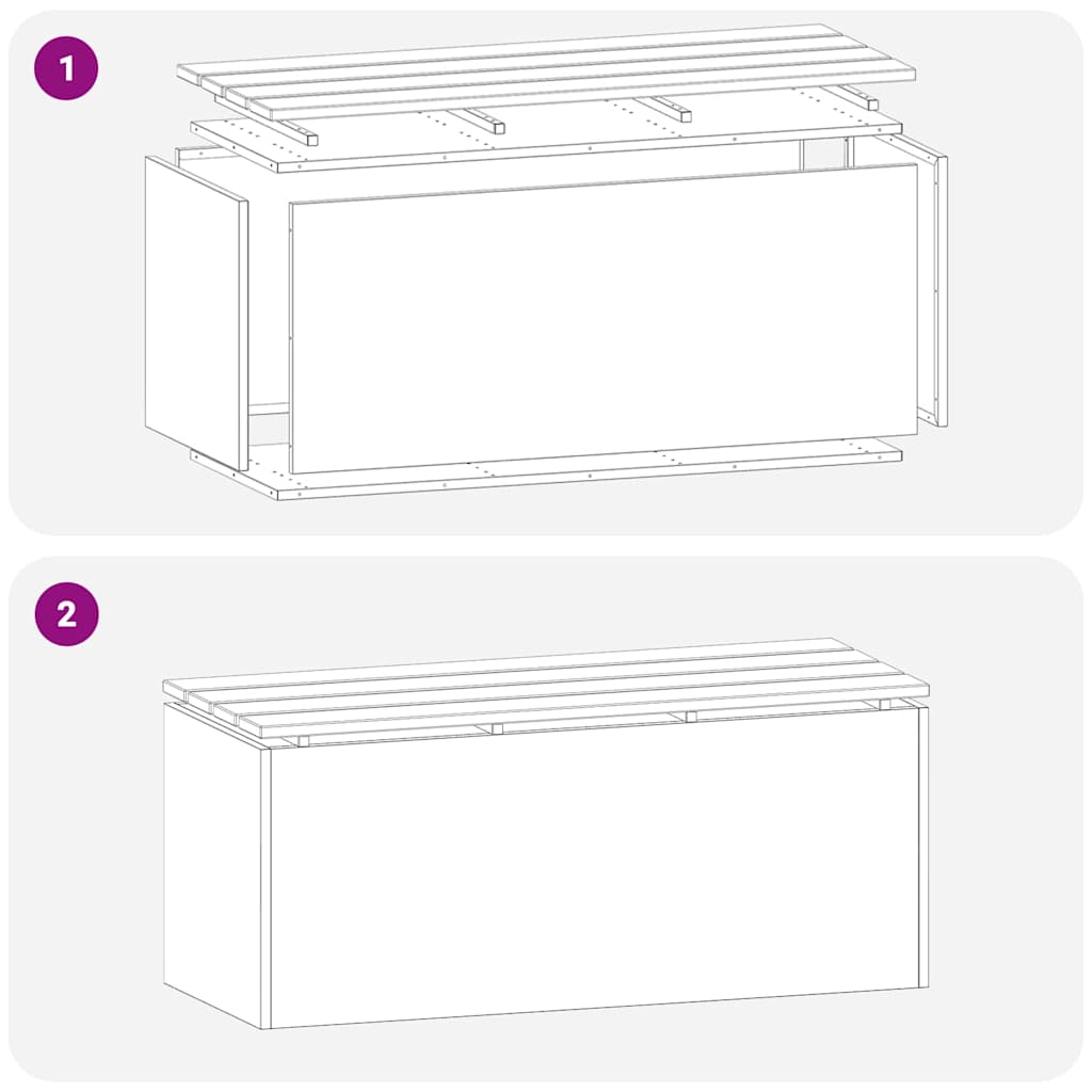 Hagebenk sølv 100 x 40 x 43 cm Galvanisert stål