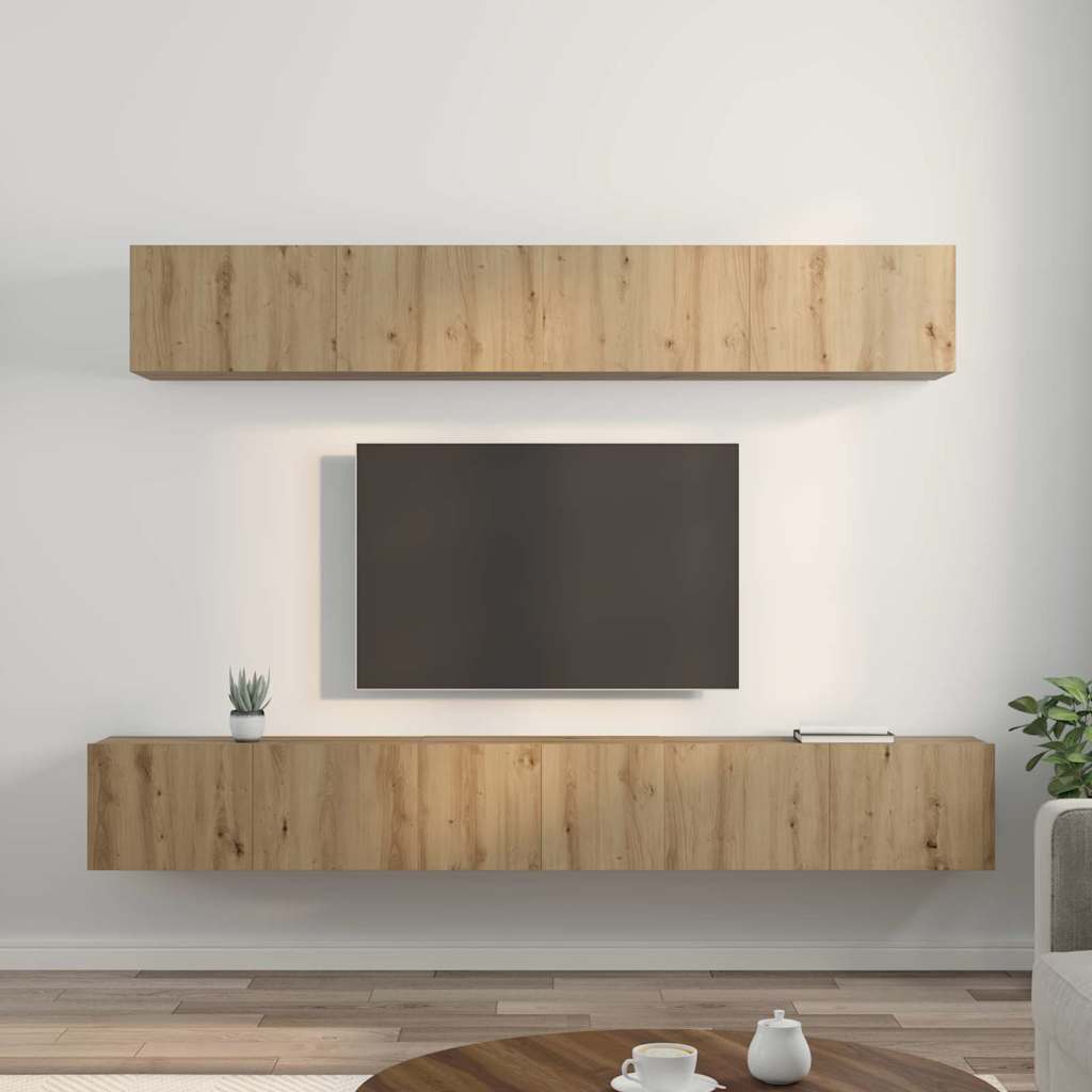 TV-benk sett med hylle 5 pcs artisan eik 80 x 30 x 30 cm Medium
