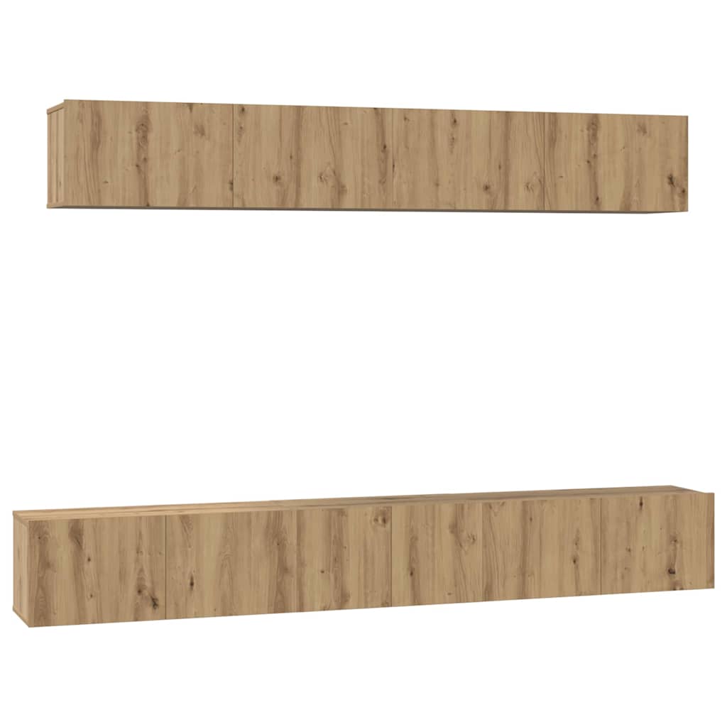 TV-benk sett med hylle 5 pcs artisan eik 80 x 30 x 30 cm Medium