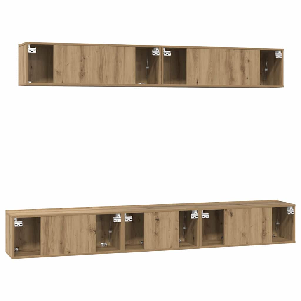 TV-benk sett med hylle 5 pcs artisan eik 80 x 30 x 30 cm Medium