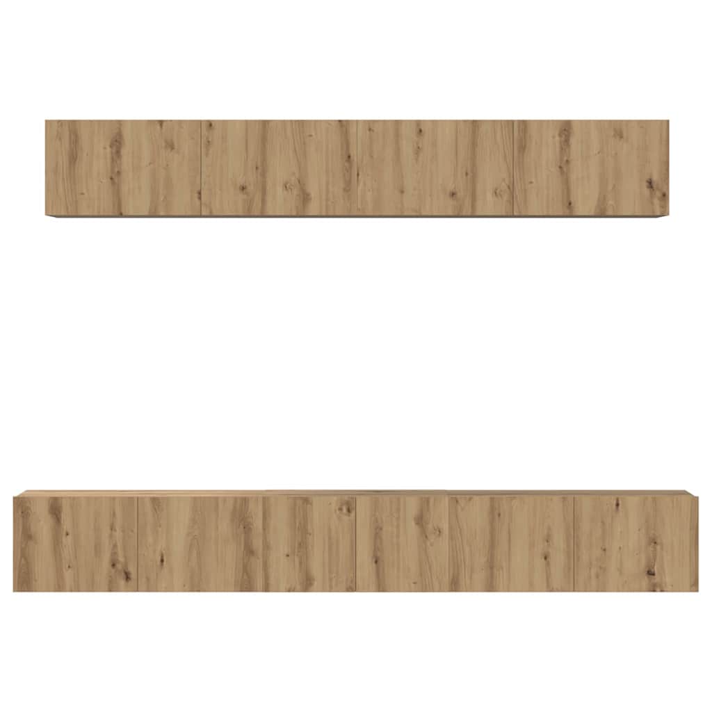 TV-benk sett med hylle 5 pcs artisan eik 80 x 30 x 30 cm Medium
