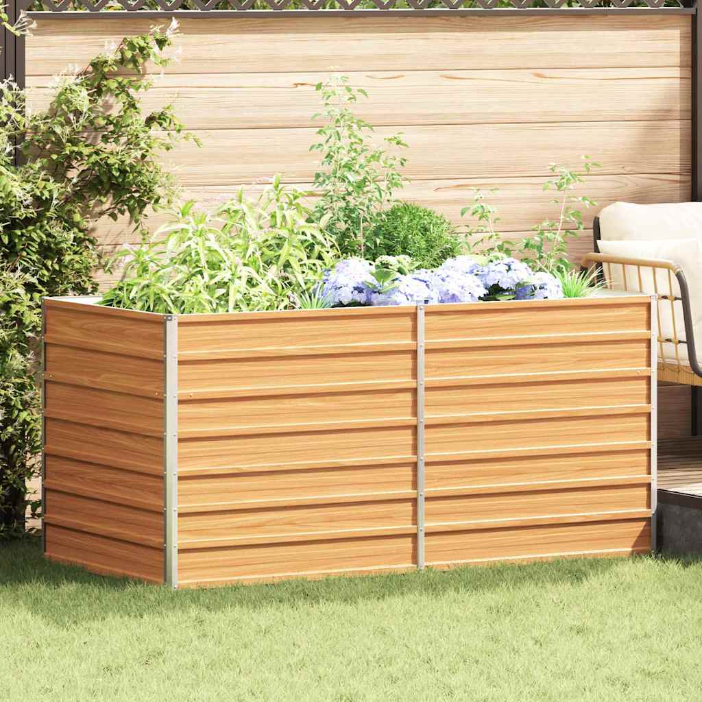 Høybed Lys Brun 160 x 80 x 77 cm Galvanisert Stål