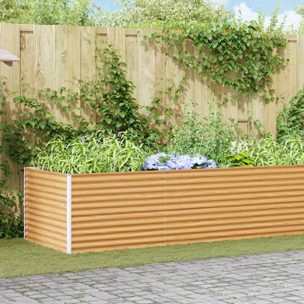 Høybed Lys Brun 485 x 100 x 68 cm Galvanisert Stål